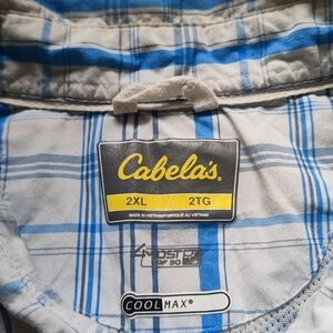 Cabela's Blue Plaid Shirt 2XL